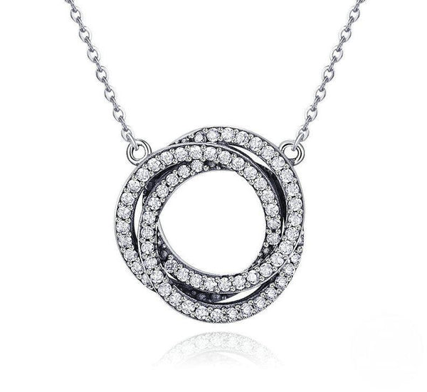 Triple Circle Sterling Silver Necklace USA Bargains Express