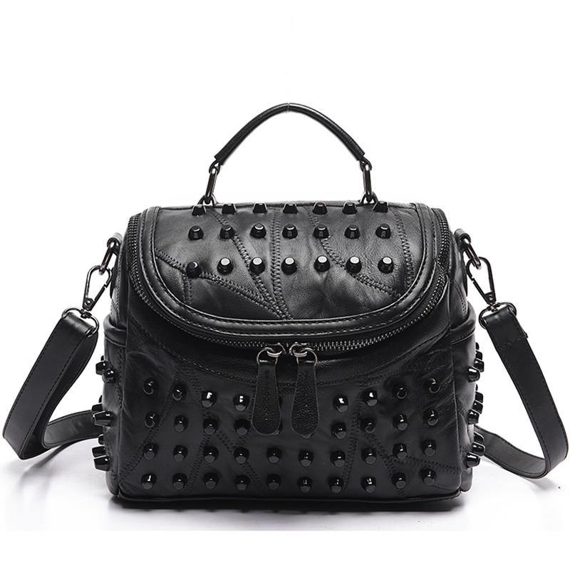 NOATD 8831628 NO 8833313 BLACK Leather Rivet Shoulder Bag $25.00 - PicClick