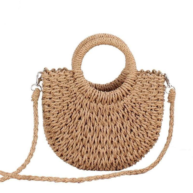 Straw Crossbody Half Moon Bag - Straw - Shoulderbags - & Other Stories