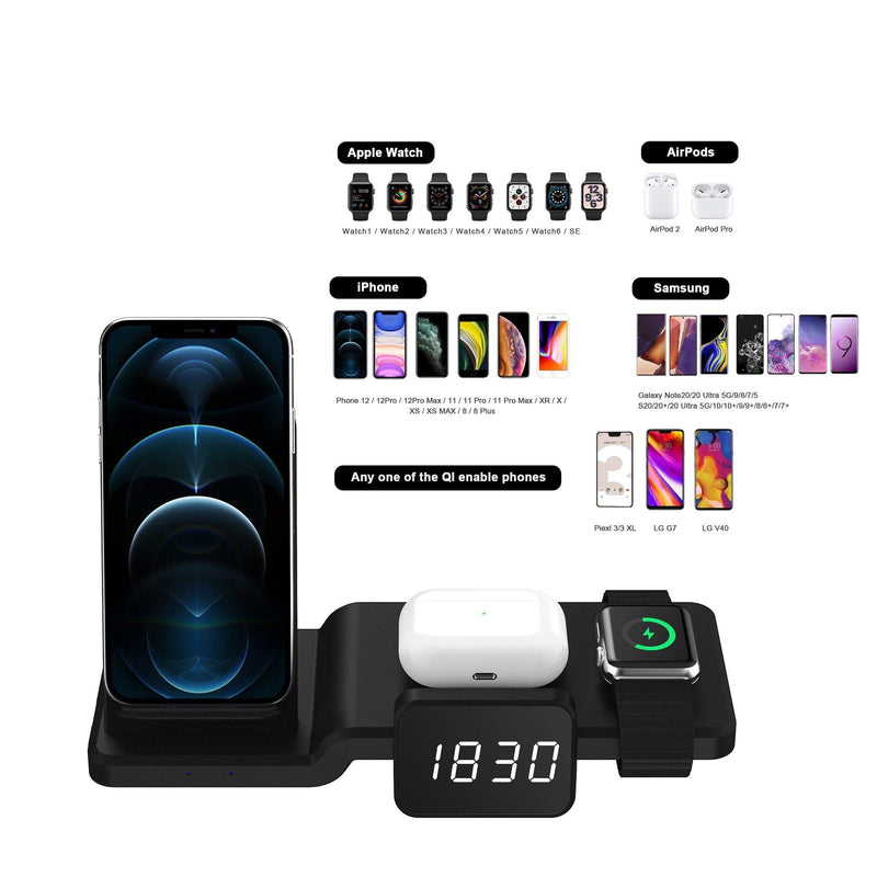 5 in1 Qi Wireless Charging Station - Charging Stations, In this section_Charging Stations, In this section_iphone Accessories, In this section_Wireless Chargers, iphone Accessories, Price_$25 - $50, Samsung Accessories, Wireless Chargers - Bargains Express