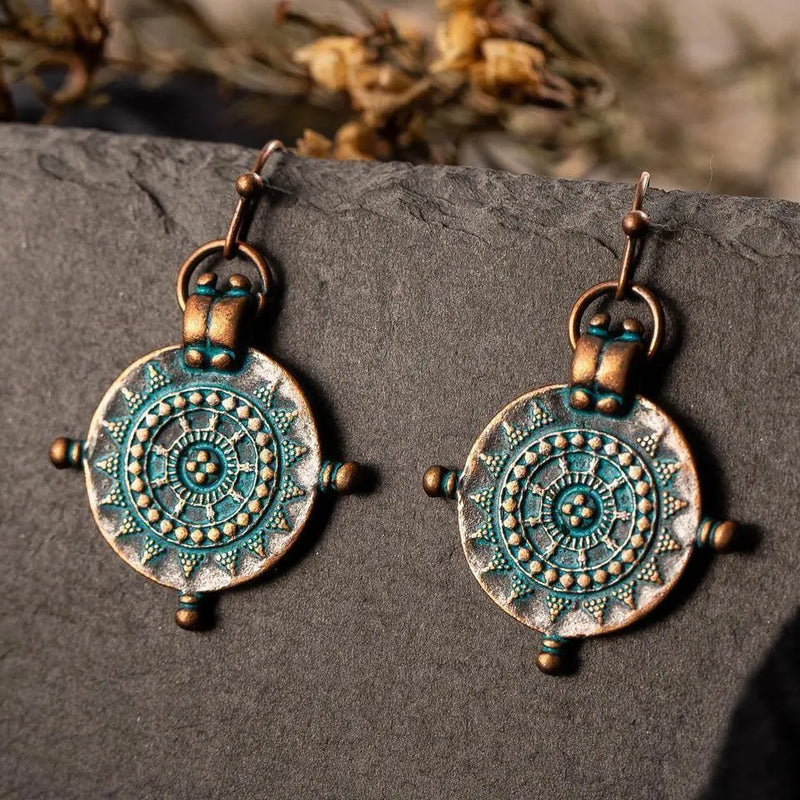Ethnic Engraved Drop Earrings USA Bargains Express