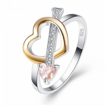 Love Heart Morganite Silver Ring USA Bargains Express