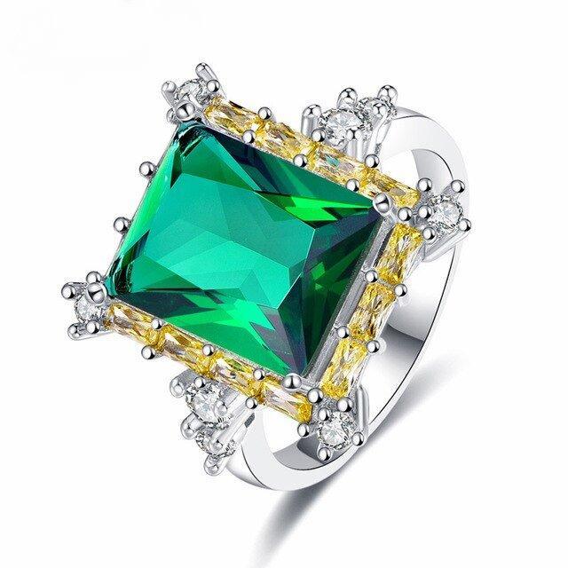 Precious Stone Silver Plated Ring USA Bargains Express