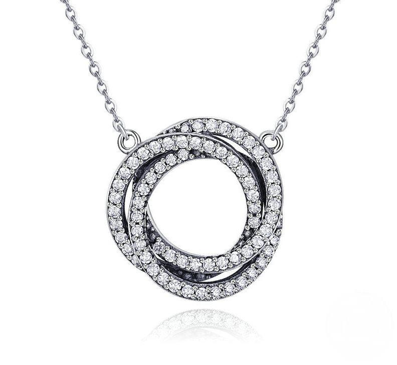 Triple Circle Sterling Silver Necklace USA Bargains Express