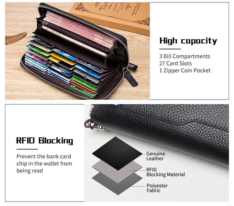 Men's Genuine leather RFID Blocking Wallet Organizer USA Bargains Express