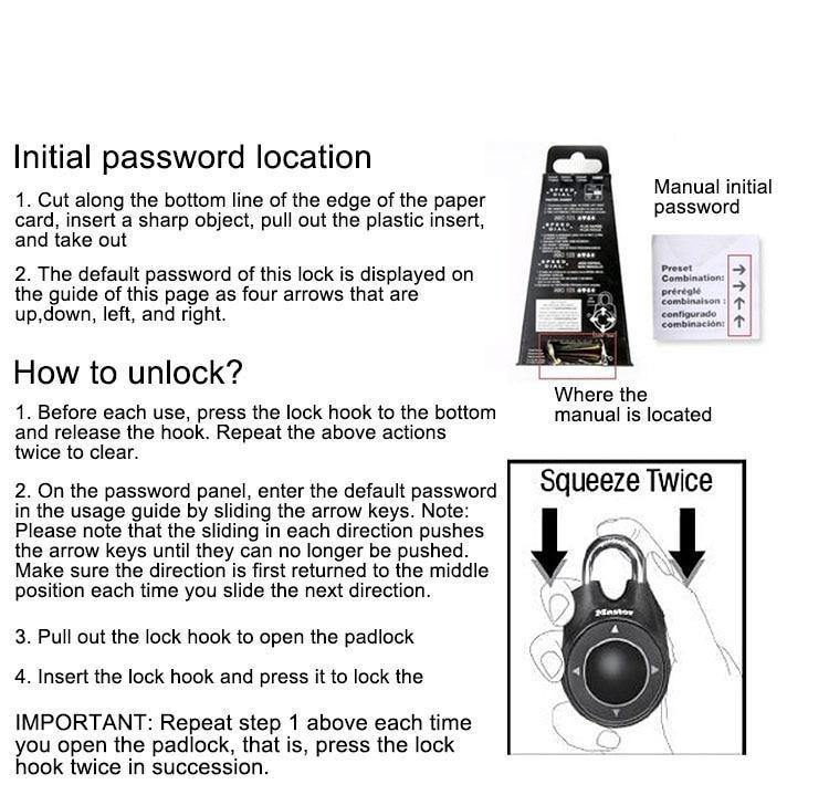 Directional Password Padlock - Directional Password Padlocks, In this section_Directional Password Padlocks, Price_$25 - $50 - Bargains Express