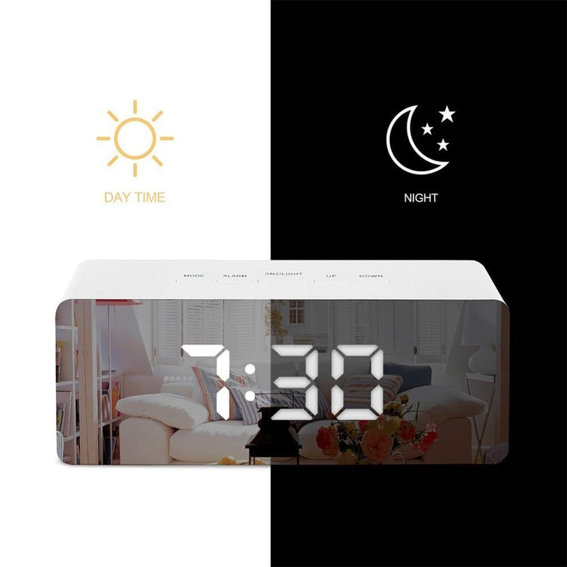 LED Mirror Digital Alarm Clock USA Bargains Express