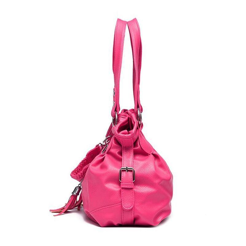 Tassel PU Leather Tote - In this section_Leather Bags, In this section_Shoulder Bags, In this section_Tote Bags, Leather Bags, Price_$25 - $50, Shoulder Bags, Tote Bags - Bargains Express