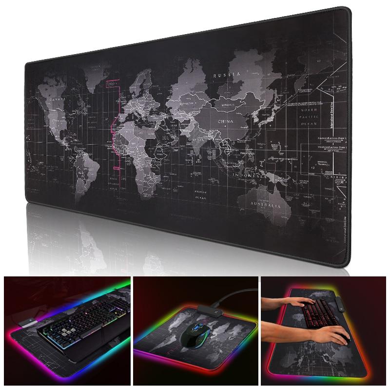 World Map Led Backlight Surface Large Gaming Mouse/Keyboard Pad USA Bargains Express