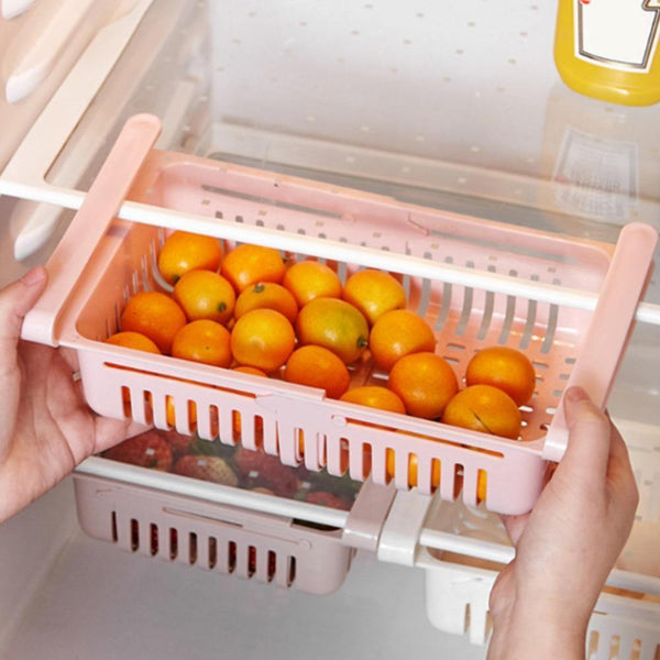 Expandable Pull-out Refrigerator Sliding Storage Drawer USA Bargains Express