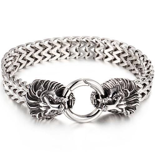Men's Lion Head Stainless Steel Bracelet - Bracelets, In this section_Bracelets, Price_$25 - $50 - Bargains Express