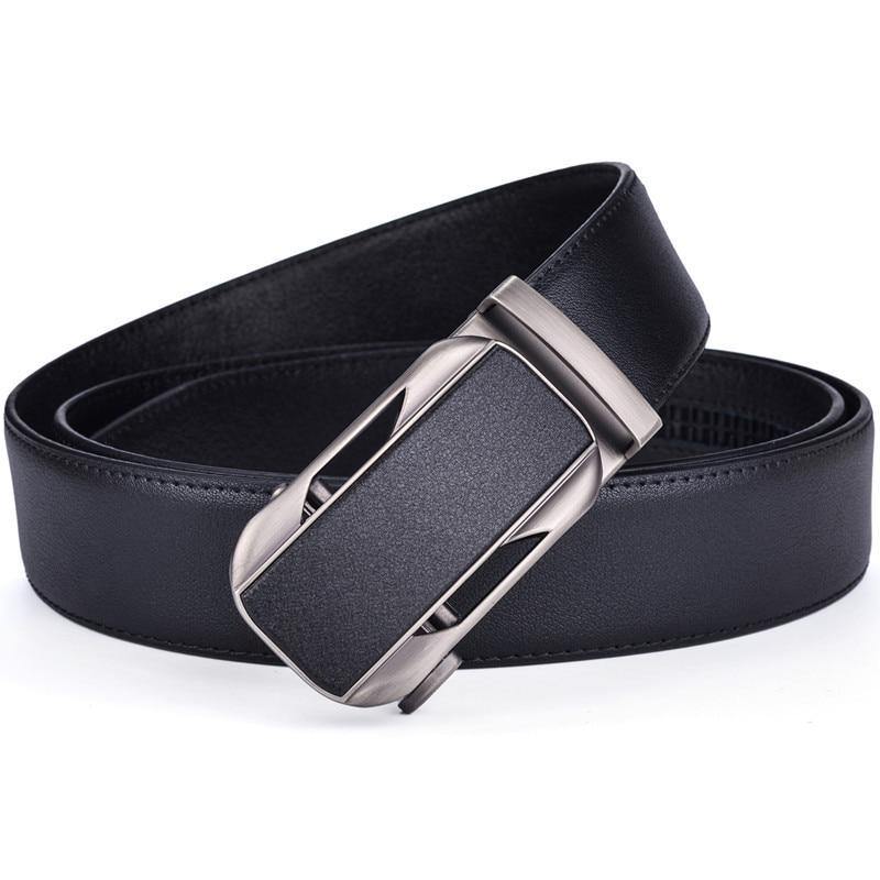 Men's Luxury Leather Dress Belt Black - In this section_Leather Belts, Leather Belts, Price_$25 - $50 - Bargains Express