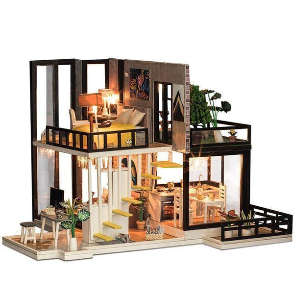 Modern House DIY Dollhouse With Furniture USA Bargains Express
