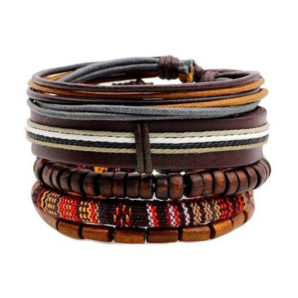 Men's Leather Rope Bracelet - Bracelets, In this section_Bracelets, Price_$0 - $25 - Bargains Express