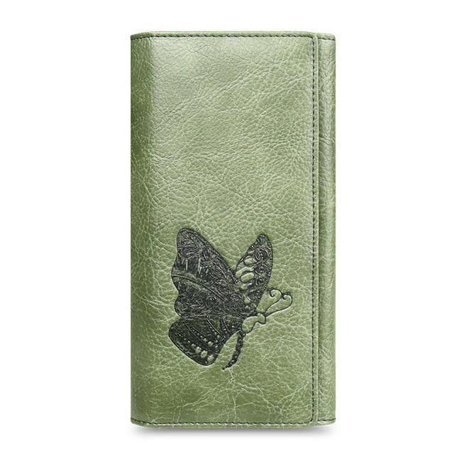 Butterfly Genuine Leather Wallet - Genuine Leather, In this section_Genuine Leather, In this section_Women's Wallets, Price_$25 - $50, Women's Wallets - Bargains Express