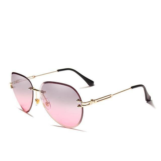 Rimless Pilot Gradient Lens UV400 Women's Sunglasses - Price_$25 - $50 - Bargains Express