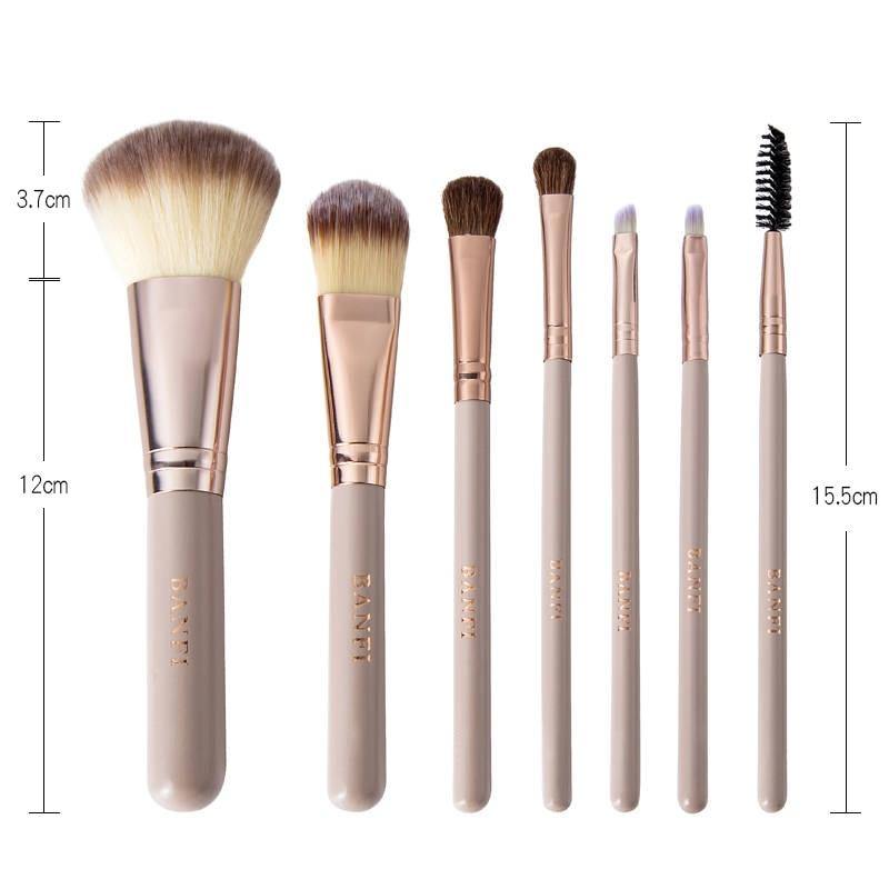 7 Pieces Pro Barrel Makeup Brush Kit - In this section_Makeup Brush Kits, Makeup Brush Kits, Price_$25 - $50 - Bargains Express