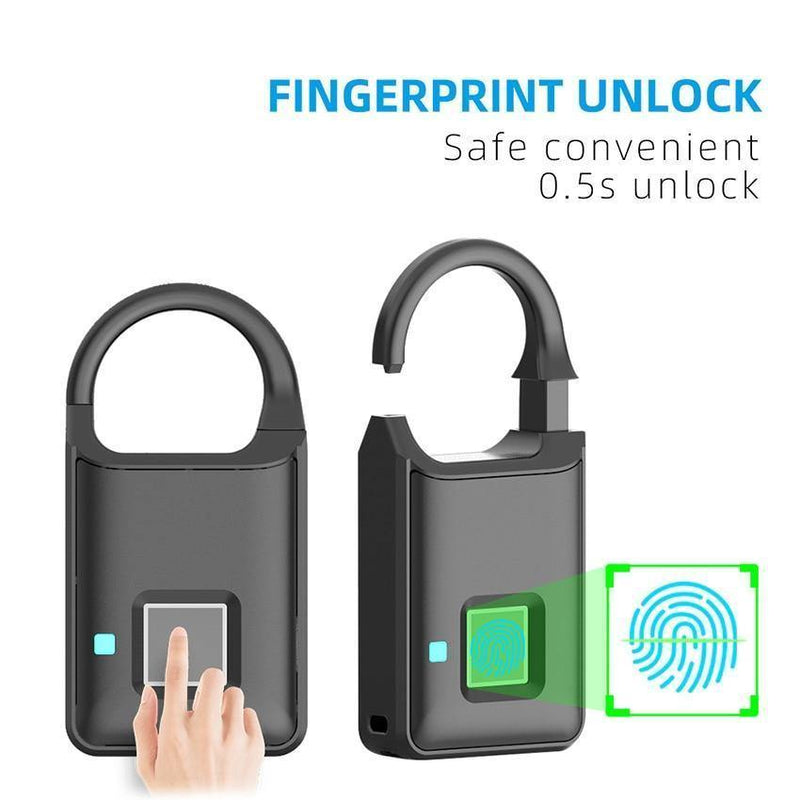 Biometric Smart Fingerprint Padlock - In this section_Smart Padlocks, Price_$50 - $75, Smart Padlocks - Bargains Express