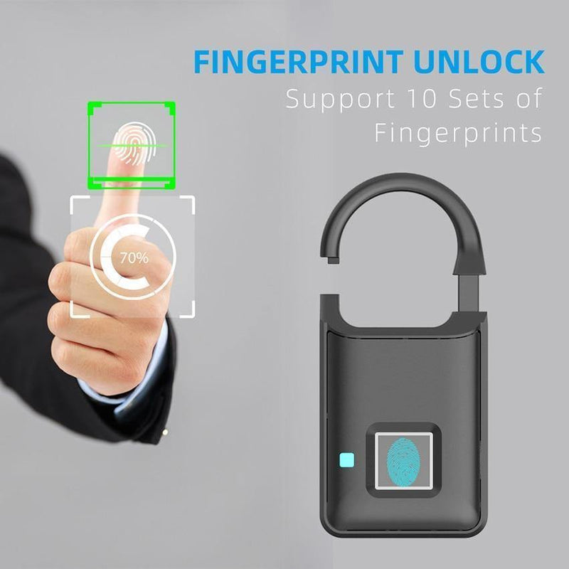 Biometric Smart Fingerprint Padlock - In this section_Smart Padlocks, Price_$50 - $75, Smart Padlocks - Bargains Express