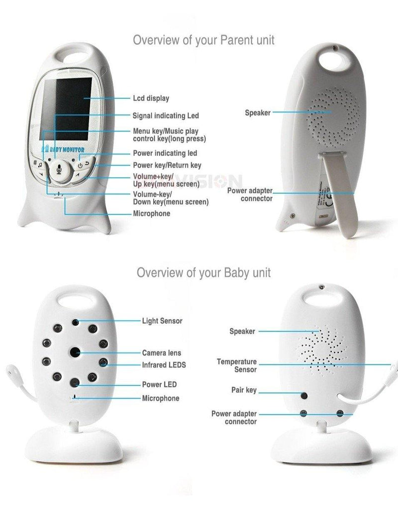 VB601 2.0'' LCD Wireless Intercom Video Baby Monitor With Night Vision - In this section_Wireless Baby Monitors, Price_$50 - $75, Wireless Baby Monitors - Bargains Express