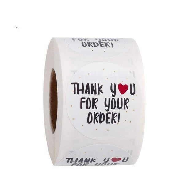 500pcs/Roll Thank You For Your Order Stickers - In this section_Sticker Rolls, Price_$0 - $25, Sticker Rolls - Bargains Express