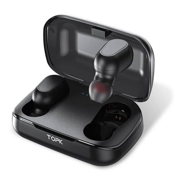 TOPK Waterproof Bluetooth 5.0 Wireless Earbuds With Microphone - Earbuds, In this section_Earbuds, Price_$25 - $50 - Bargains Express