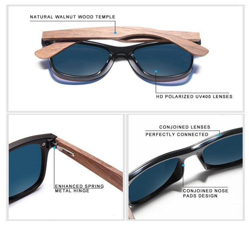 Handmade Wooden Walnut Polarized Mirror Women's Sunglasses - In this section_Polarized Sunglasses, Polarized Sunglasses, Price_$25 - $50 - Bargains Express