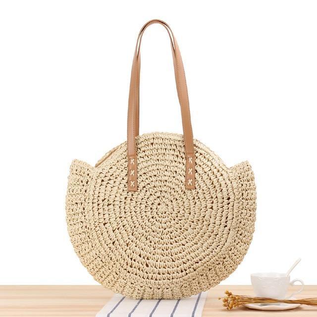 New Mini Round Women Straw Bag New Simple Personality Shoulder Bag