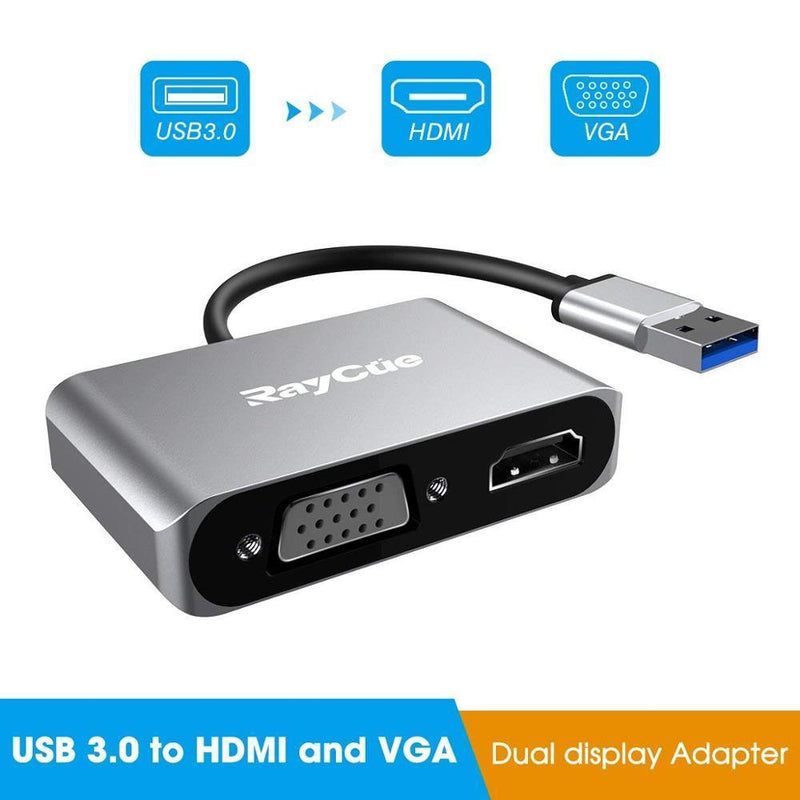 USB3.0 to HDMI/VGA 2 in 1 Converter Dual Display Adapter - Display Adapters, Dual Display Adapters, In this section_Display Adapters, In this section_Dual Display Adapters, In this section_USB 3.0 Hubs, Price_$25 - $50, USB 3.0 Hubs - Bargains Express