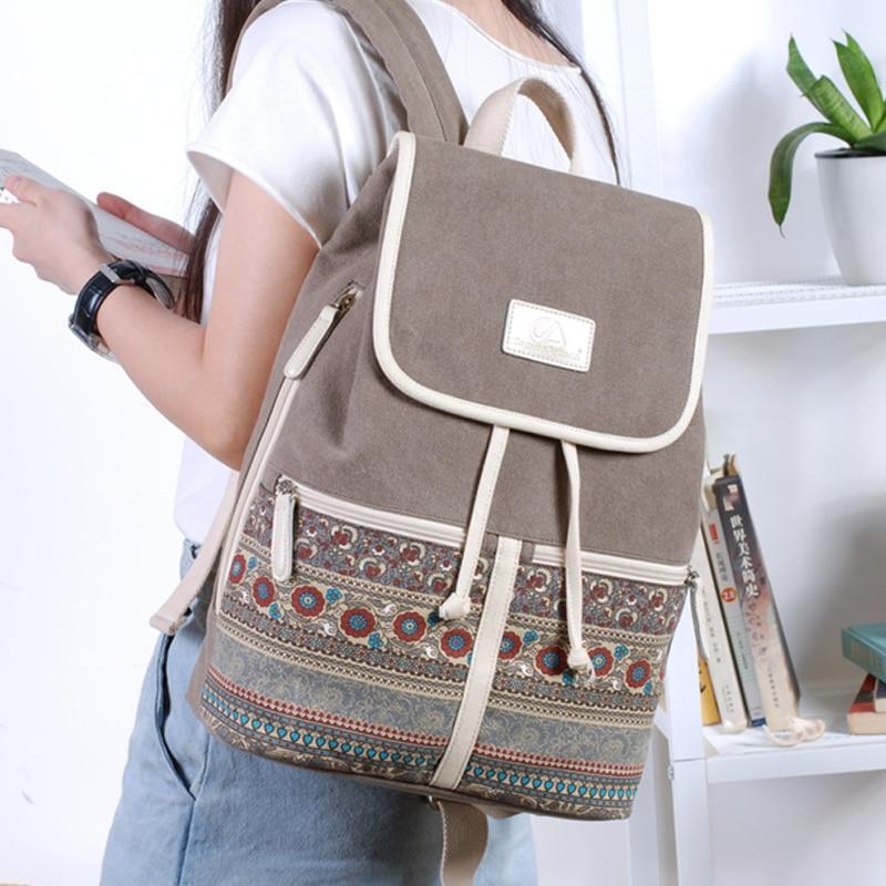 Retro Canvas Student Backpack USA Bargains Express