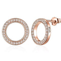 Rose Gold 925 Sterling Silver Stud Earrings USA Bargains Express