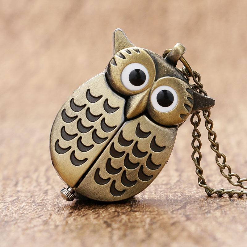 Vintage Owl Pocket Watch USA Bargains Express
