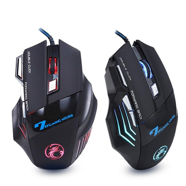 Silent Click 5500 DPI LED Optical Wired Pro Gaming Mouse USA Bargains Express