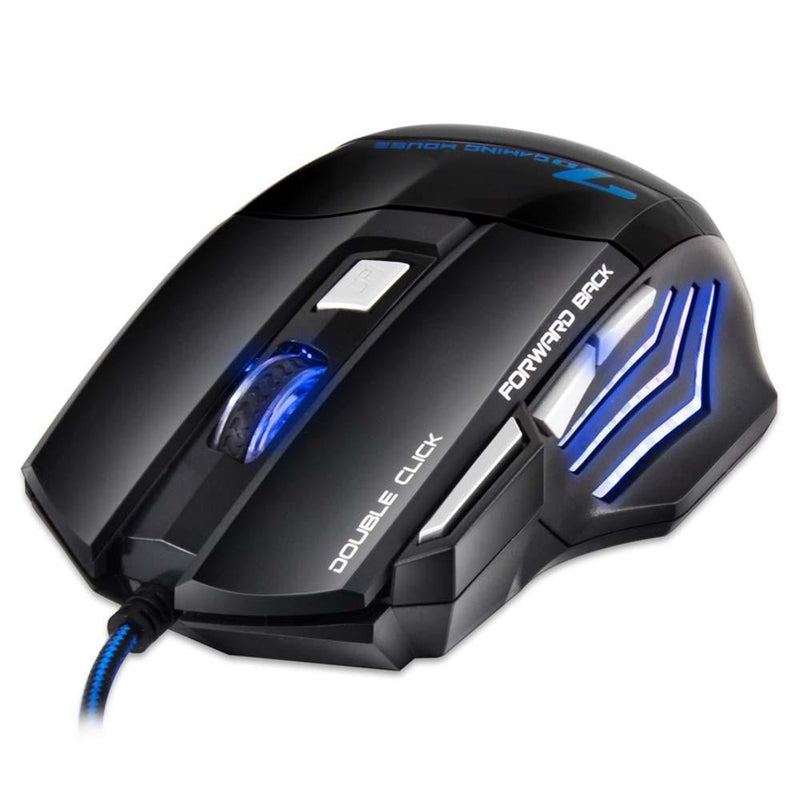 Silent Click 5500 DPI LED Optical Wired Pro Gaming Mouse USA Bargains Express