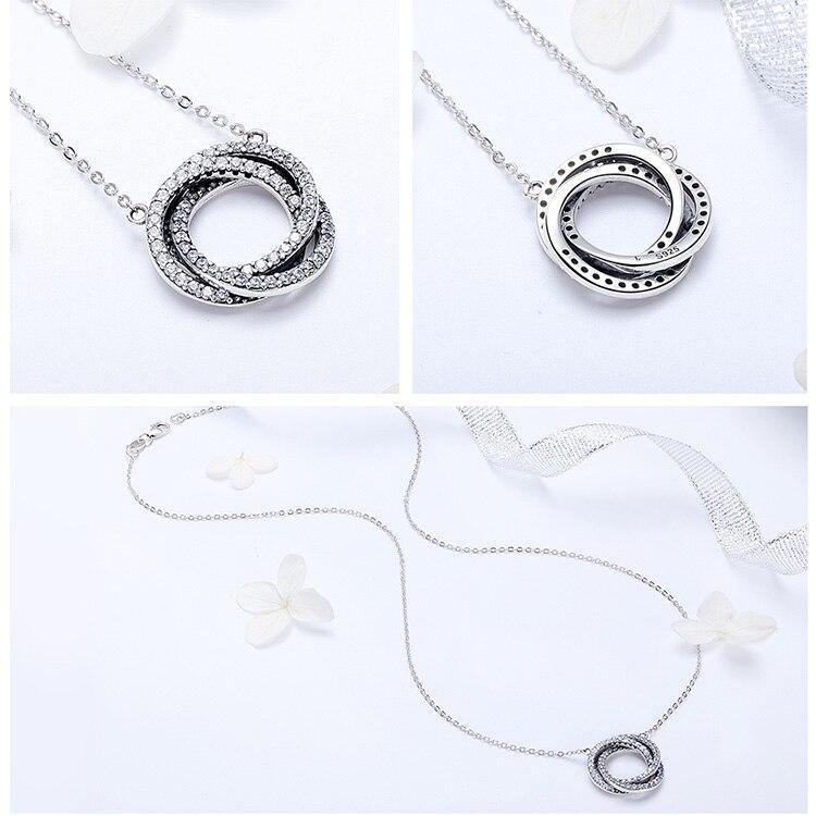 Triple Circle Sterling Silver Necklace USA Bargains Express