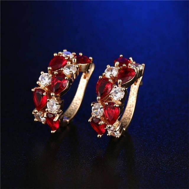 18k Gold Plated Cubic Zirconia Earrings USA Bargains Express