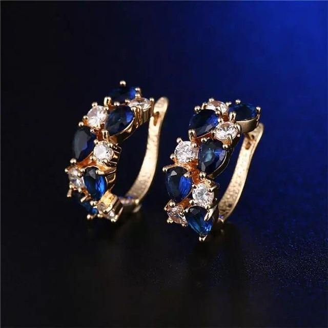 18k Gold Plated Cubic Zirconia Earrings USA Bargains Express