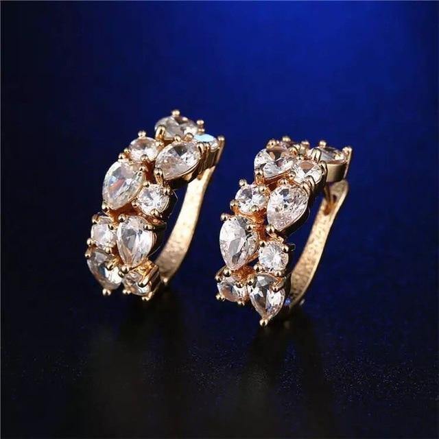 18k Gold Plated Cubic Zirconia Earrings USA Bargains Express