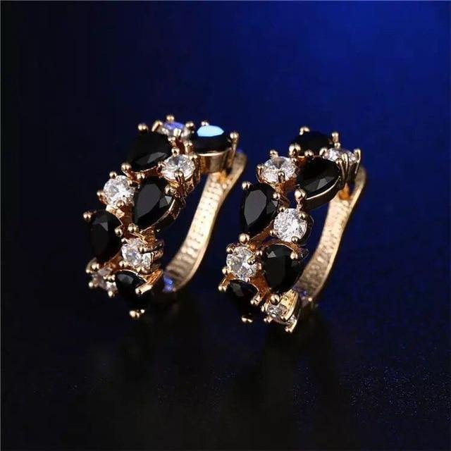 18k Gold Plated Cubic Zirconia Earrings USA Bargains Express