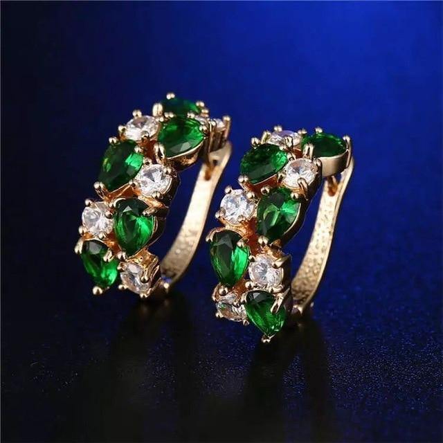 18k Gold Plated Cubic Zirconia Earrings USA Bargains Express
