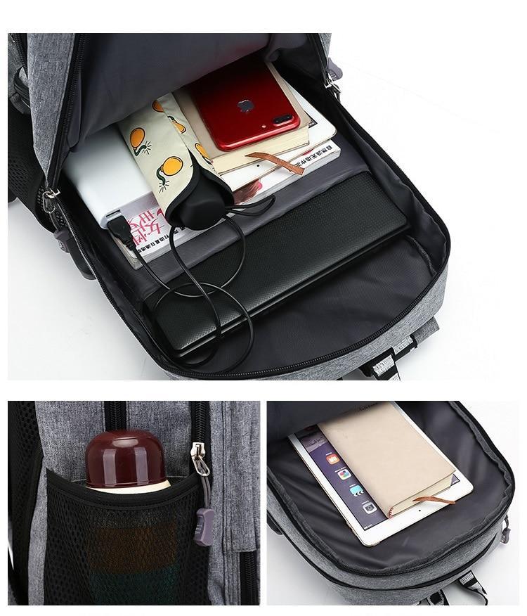 Waterproof Student Backpack With USB Charging Port USA Bargains Express