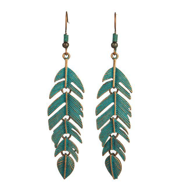Long Leaf Dangle Drop Earrings USA Bargains Express