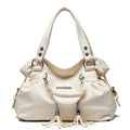 Tassel PU Leather Tote - In this section_Leather Bags, In this section_Shoulder Bags, In this section_Tote Bags, Leather Bags, Price_$25 - $50, Shoulder Bags, Tote Bags - Bargains Express