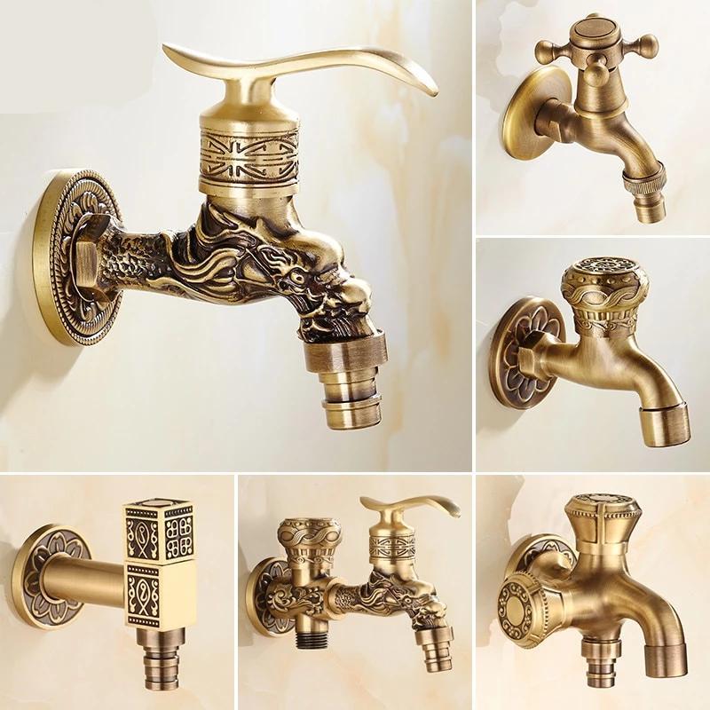 Various Styles Carved Retro Brass Basin Taps USA Bargains Express