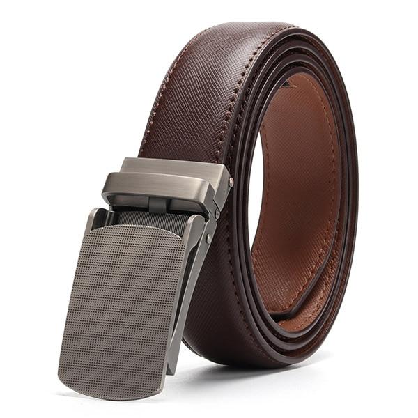Men's Genuine Leather Adjustable Brown Business Belt USA Bargains Express