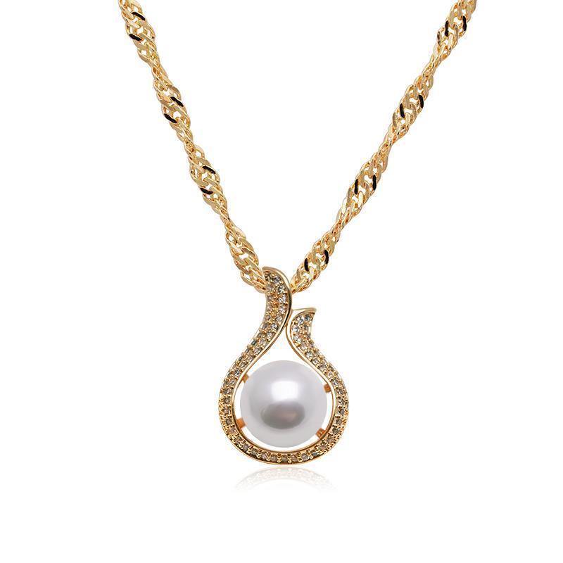 18k Gold Plated Pearl Necklace USA Bargains Express