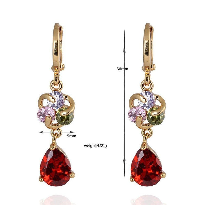 18k Gold Plated Cubic Zriconia Drop Earrings USA Bargains Express